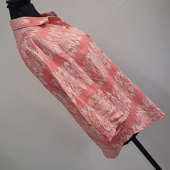 Jones New York sz S 100% linen button front collared - Picture 3 of 9